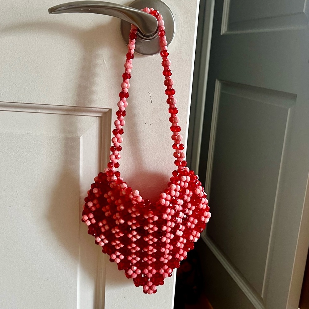 Heart Shaped Beaded Bag